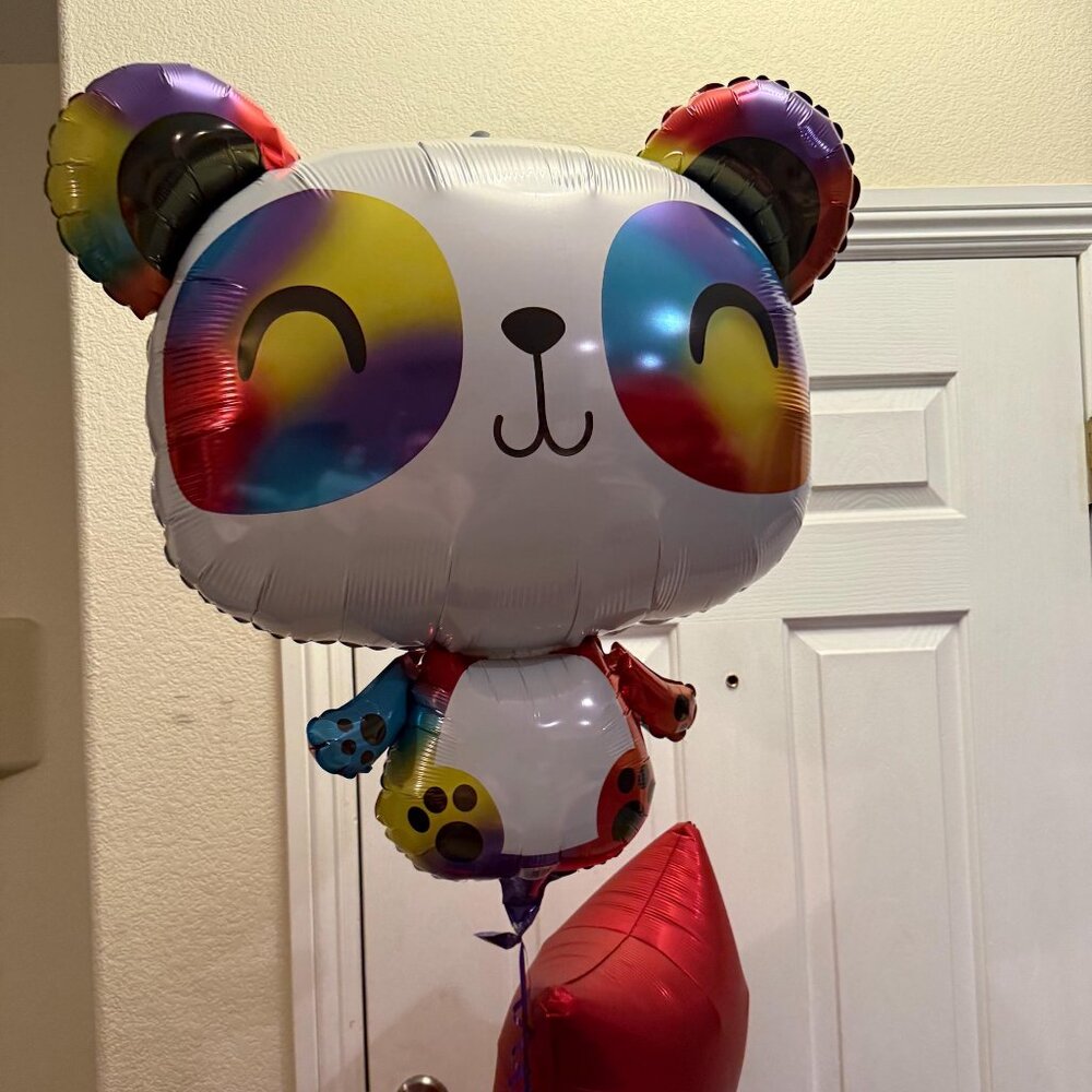 RAINBOW PANDA SUPERSHAPE BALLOON - Picture 2 of 3